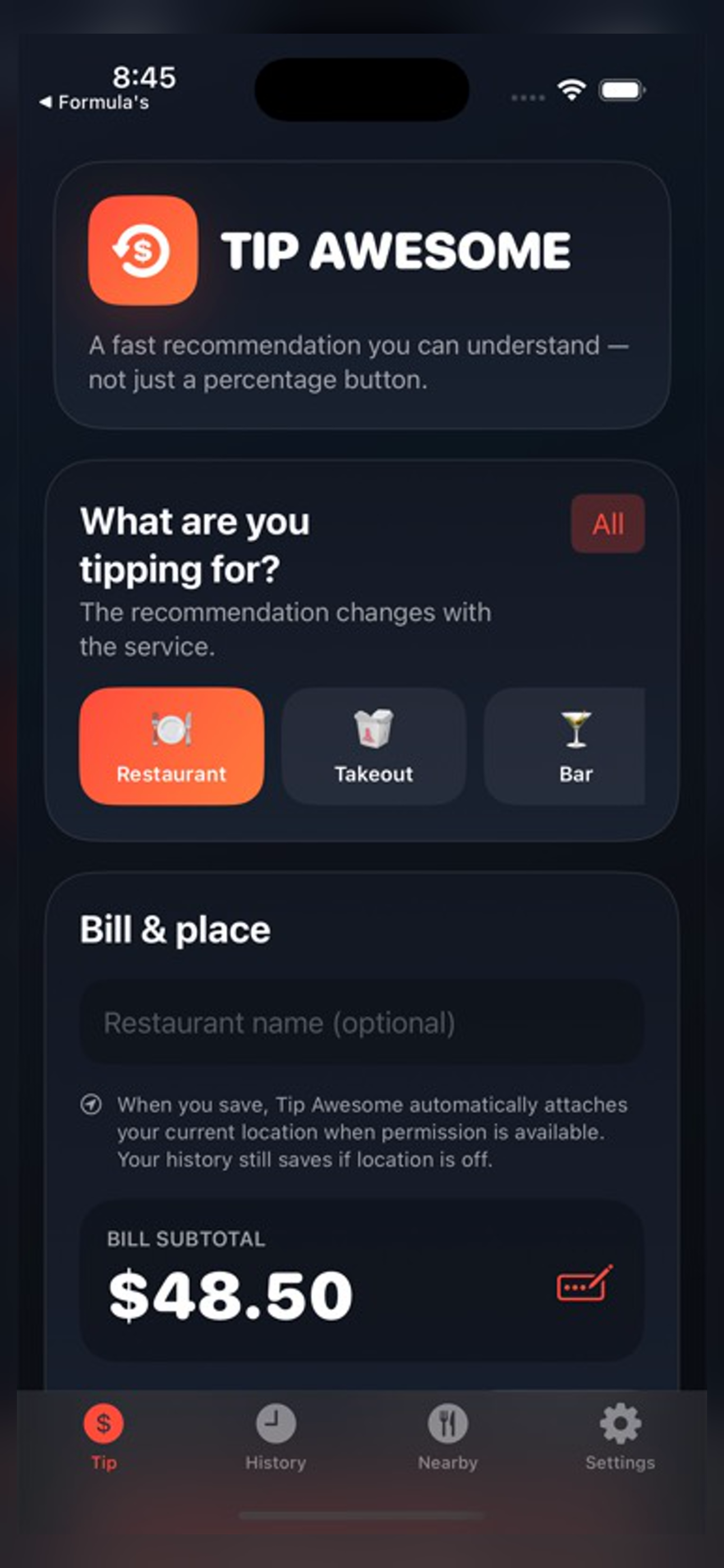 Tip Awesome screenshot