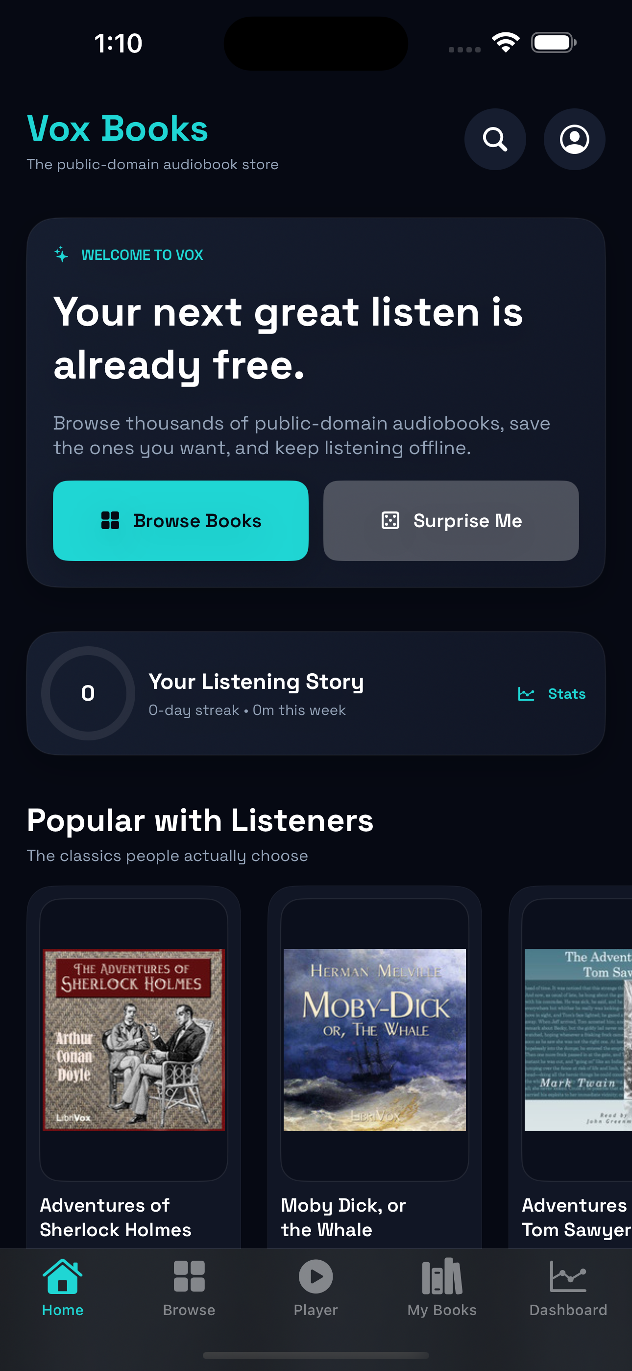 Vox Books: Free Audiobooks screenshot